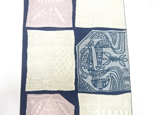  本場筑前博多　花鳥更紗模様織り出し　名古屋帯